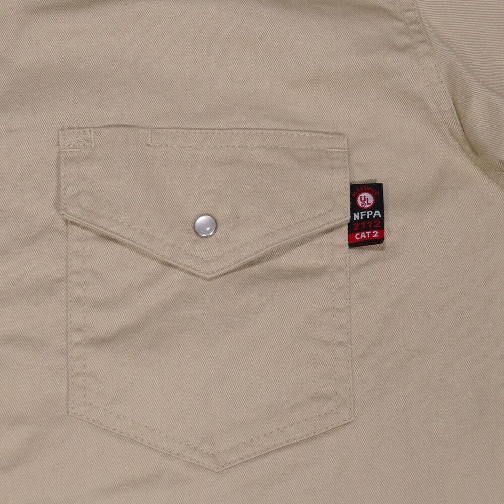 Forge FR Shirt Flame Resistance Long Sleeve Pearl Snap Work CAT 2 Workwear Large